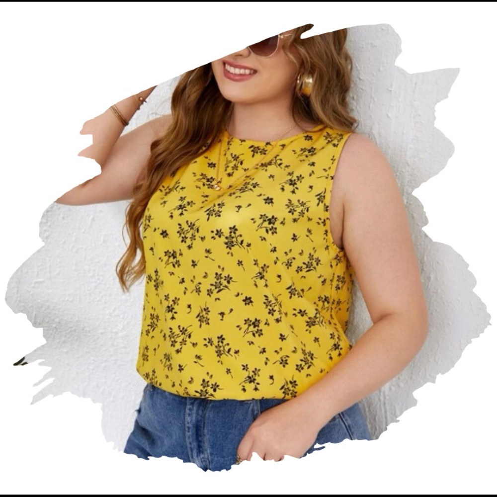 Plus Size Floral Print Top